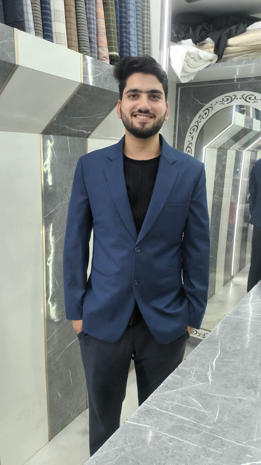 Tailored Royal Blue Peak Lapel Suit Jacket